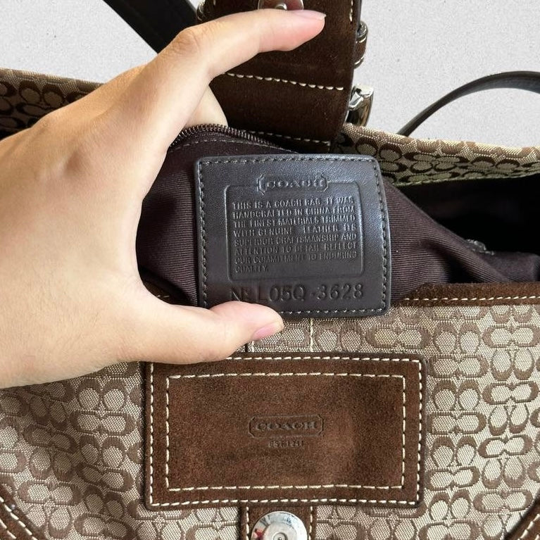 Authentic Vintage Coach Soho Suede Signature Flap Shoulder Bag