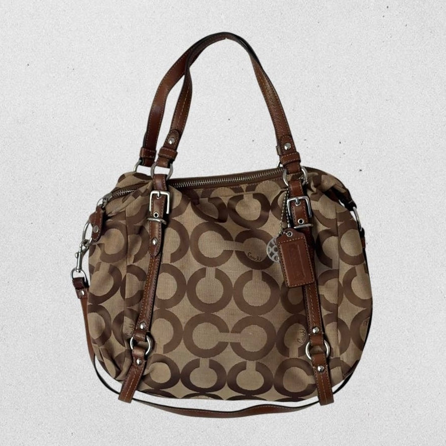 Authentic Vintage Coach Signature Canvas Two Ways Shoulder Bag