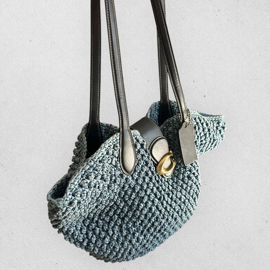 Authentic Coach Straw Tote Bag