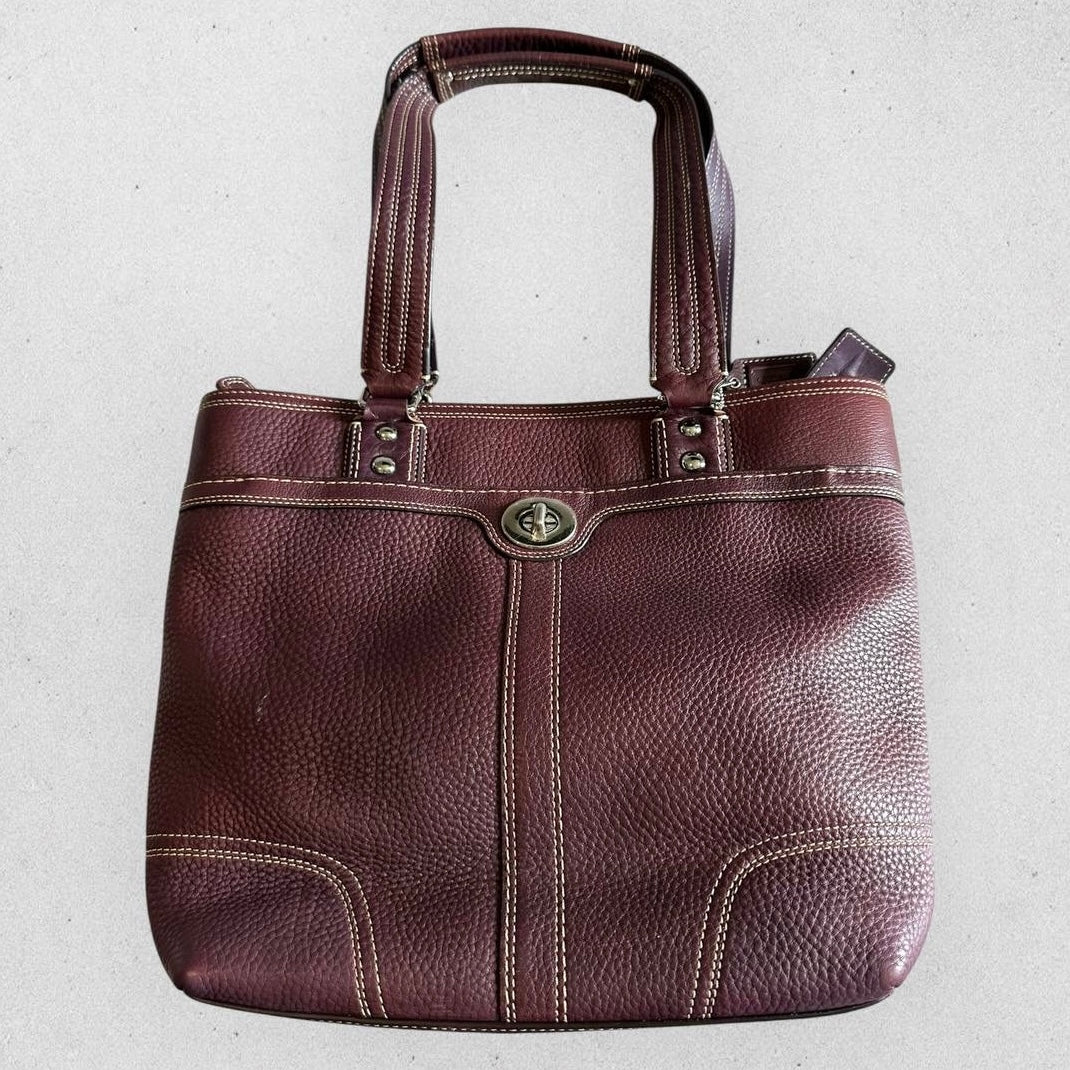Authentic Vintage Coach Brown Leather Tote Bag