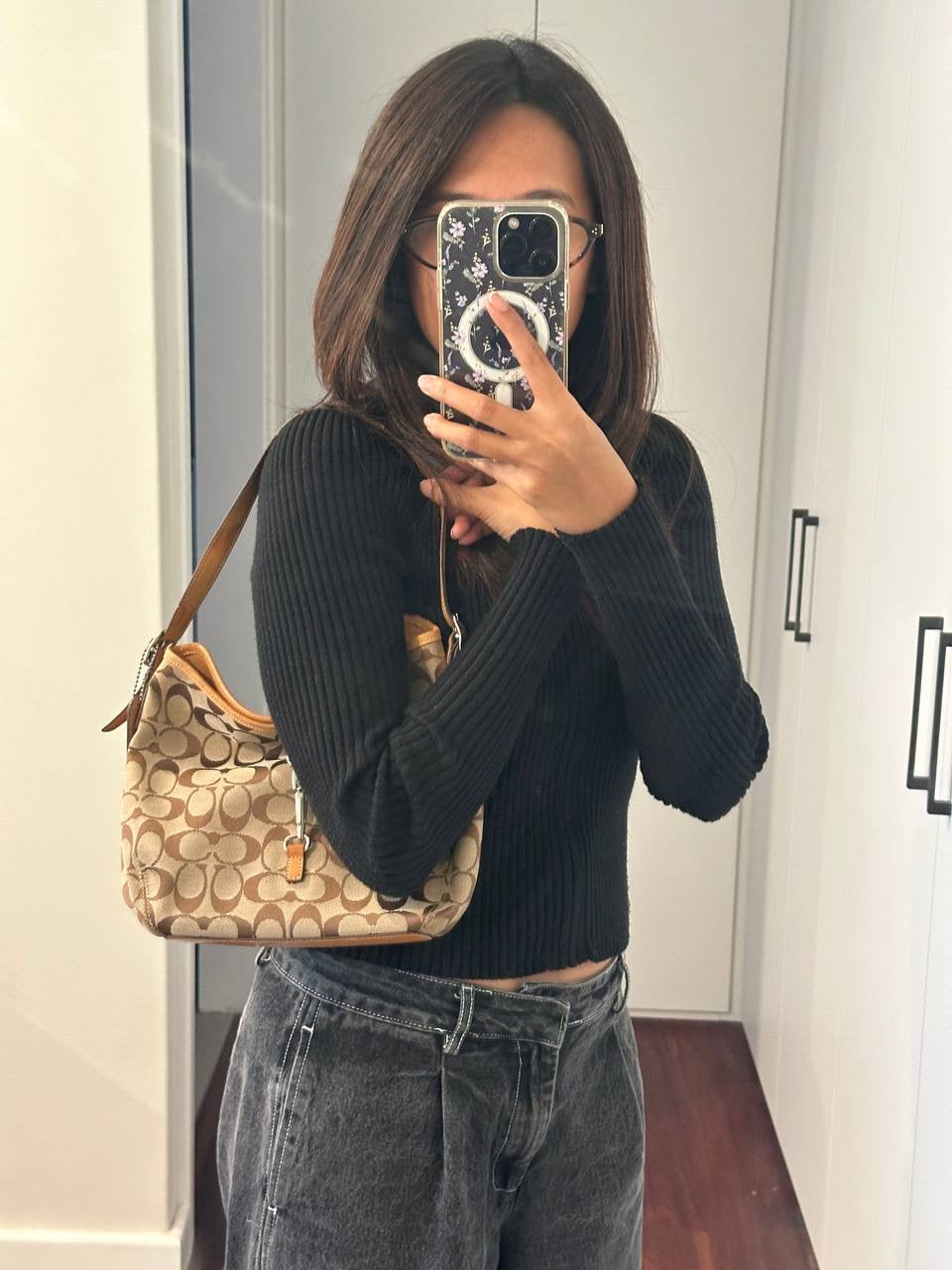 Authentic Vintage Coach Signature Hamptons Shoulder Bag