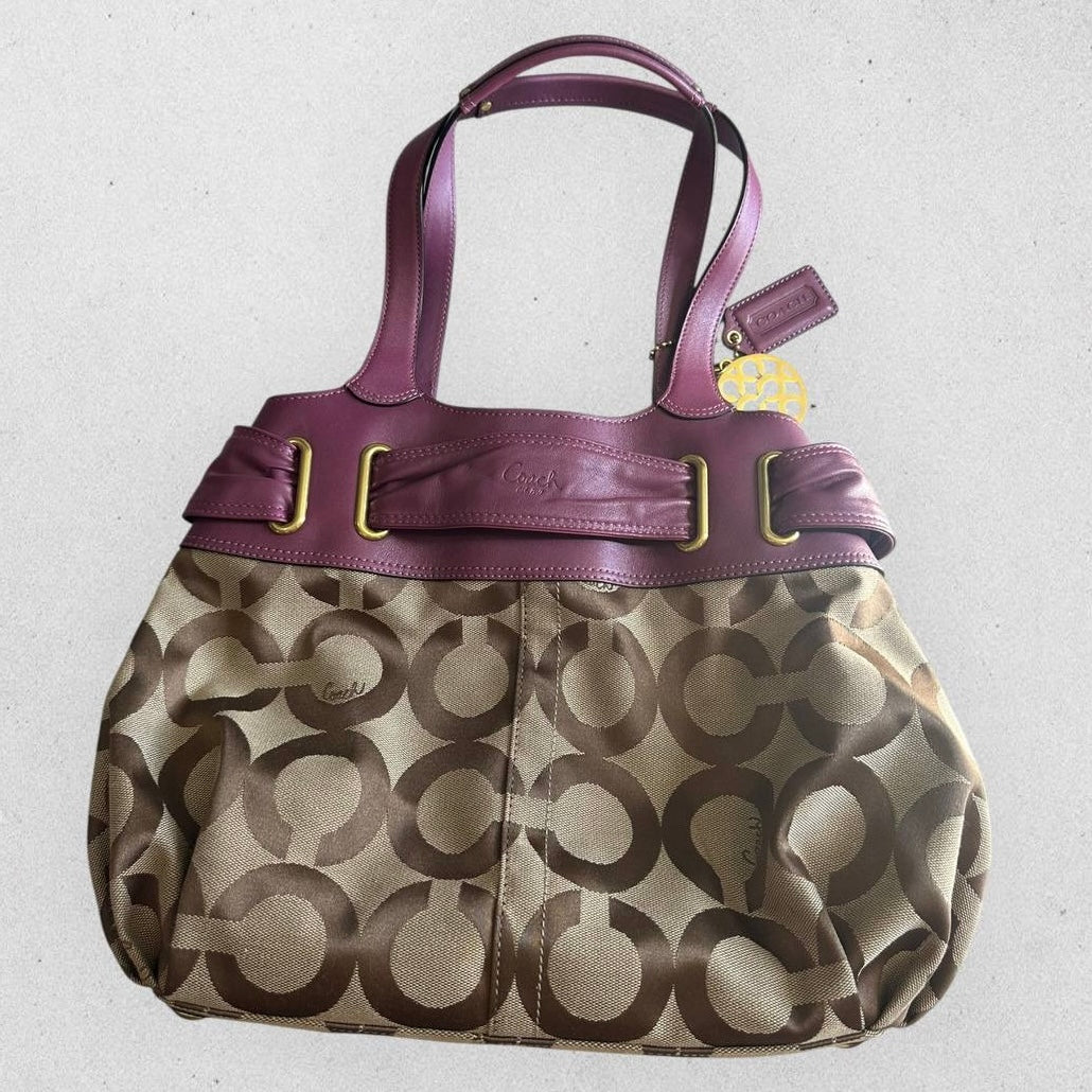 Authentic Vintage Coach Op Art Buckle  Tote Bag