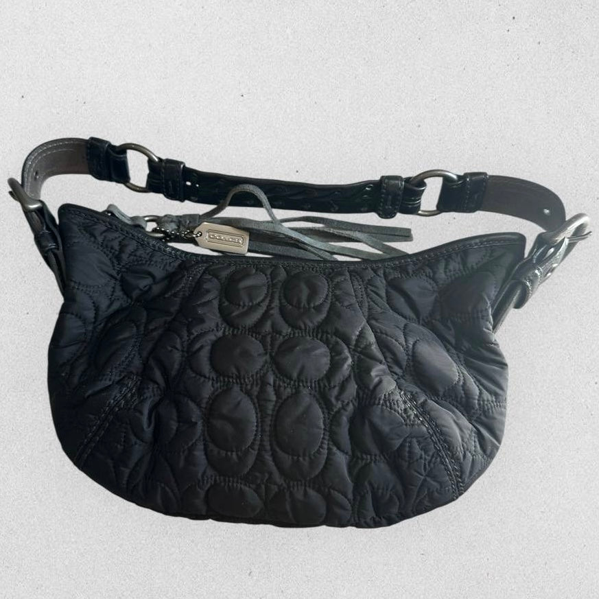 Authentic Vintage Coach Nylon Quilted Hobo Bag Rare