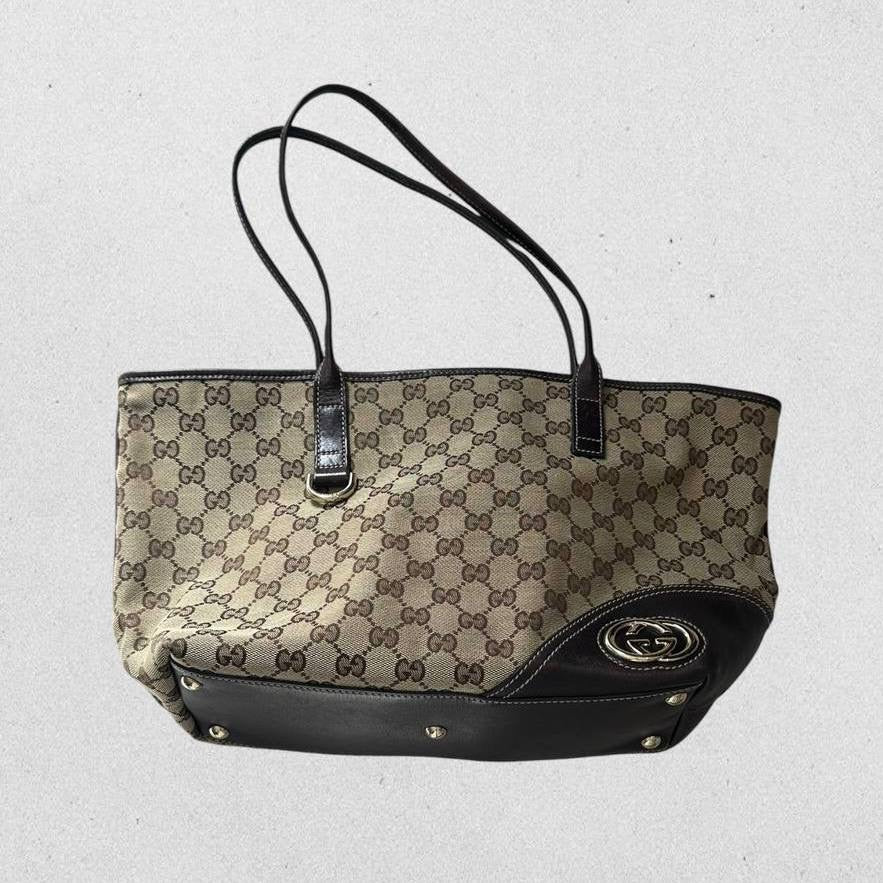 Authentic Vintage Gucci GG Canvas New Britt Tote Bag