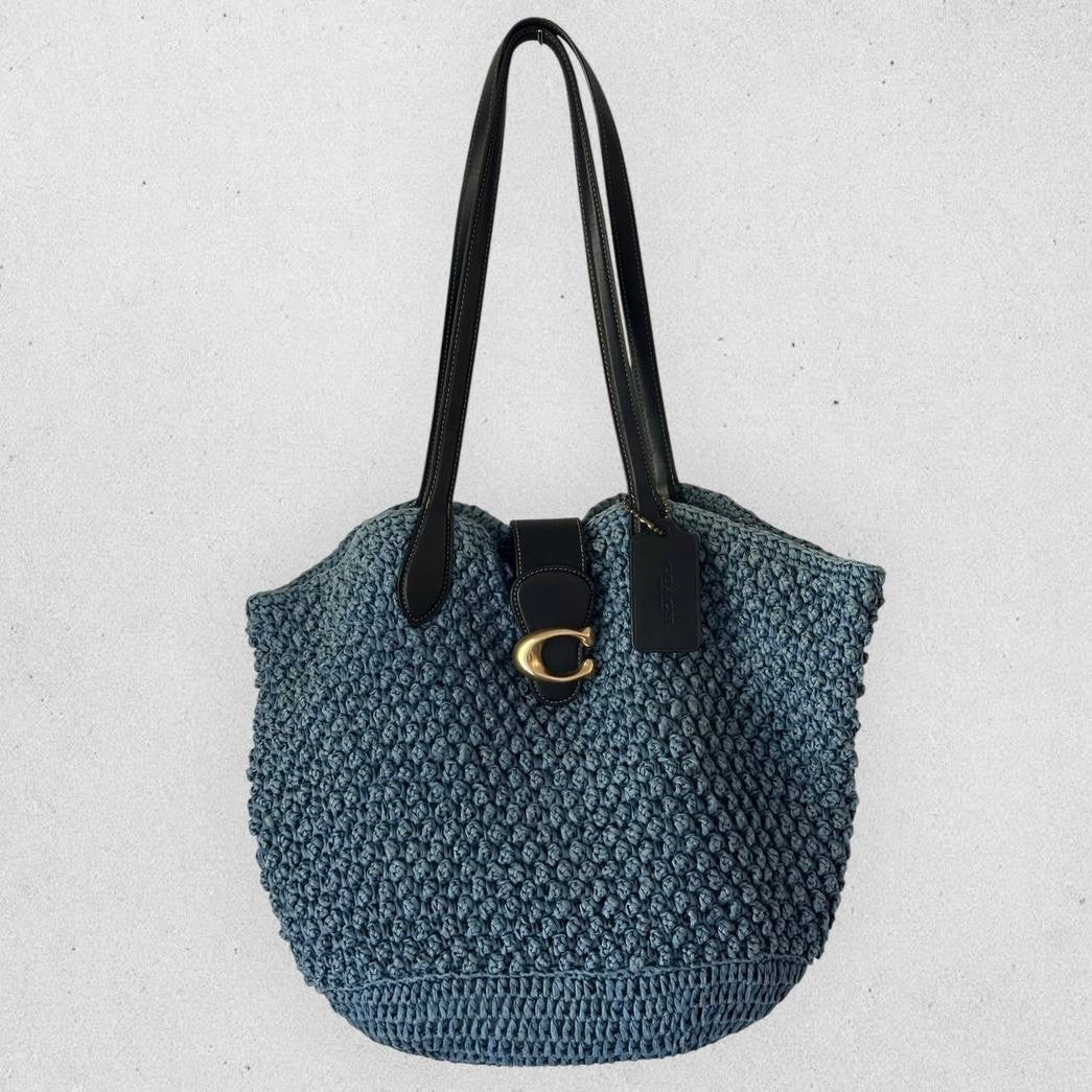 Authentic Coach Straw Tote Bag