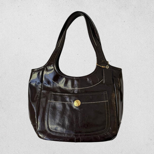 Authentic Vintage Coach Ergo Patent Leather Shoulder Bag