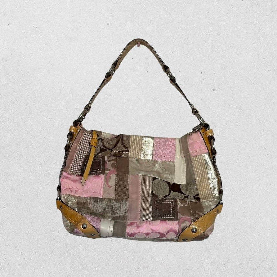 Authentic Vintage Coach Carly Pachwork Shoulder Bag Rare
