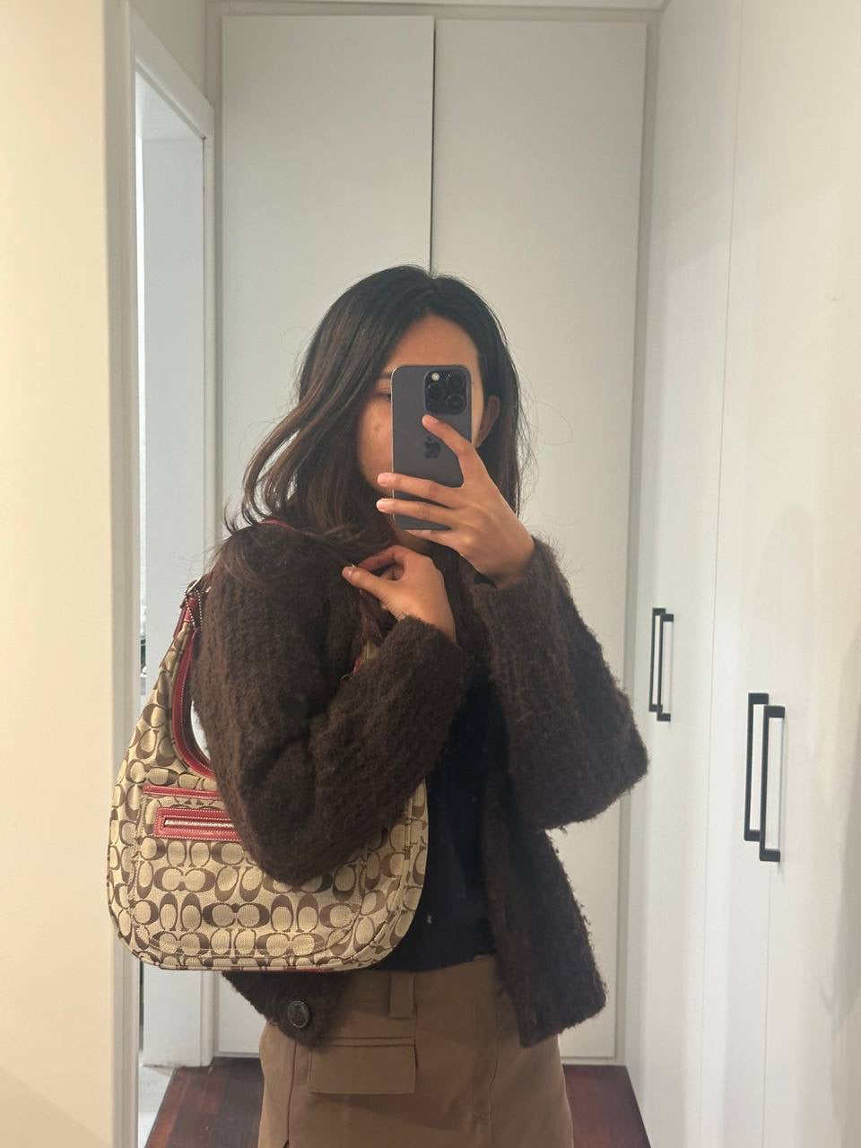 Authentic Vintage Coach Signature Hobo Bag