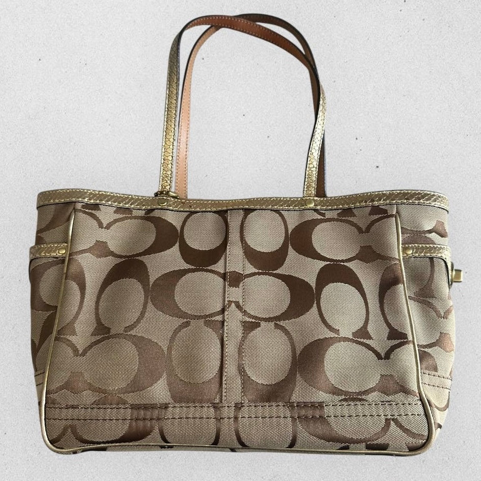 Authentic Vintage Coach Signature Canvas Tote Bag