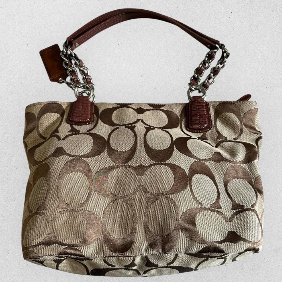 Authentic Vintage Coach Signature Canvas Tote Bag