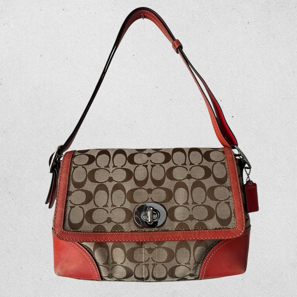 Authentic Vintage Coach Signature Shoulder Bag
