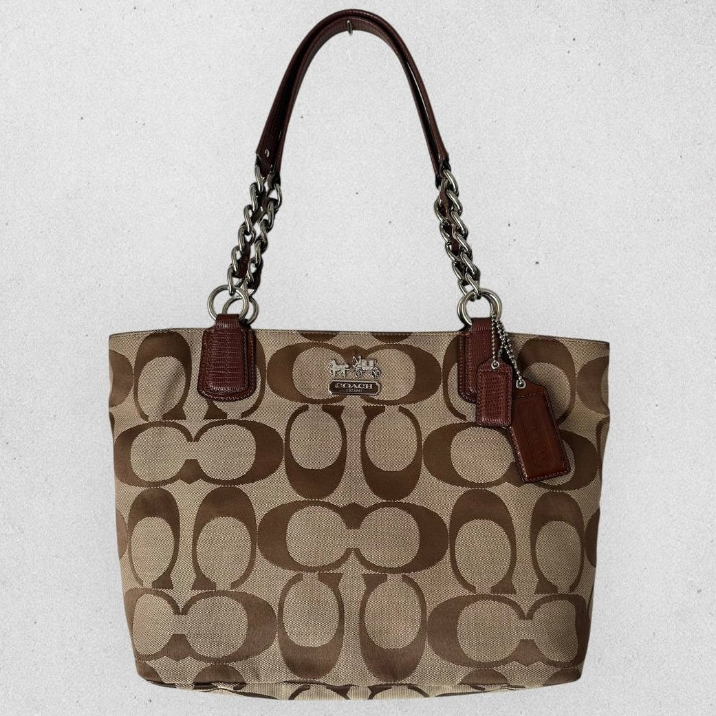 Authentic Vintage Coach Signature Canvas Tote Bag
