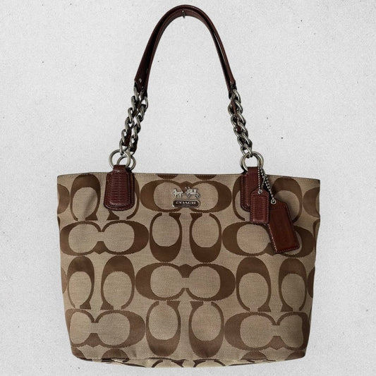 Authentic Vintage Coach Signature Canvas Tote Bag