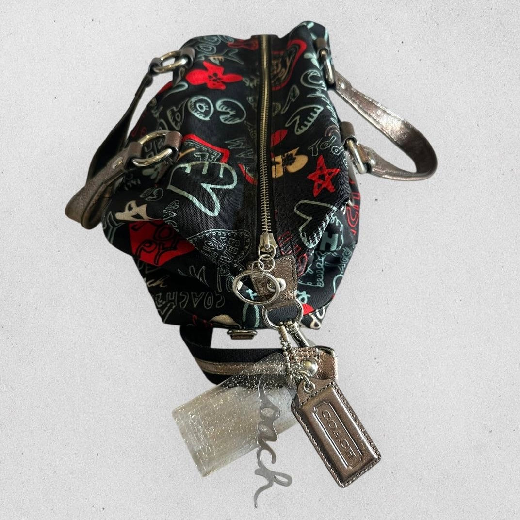 Authentic Vintage Coach Poppy Graffiti Bowling Bag