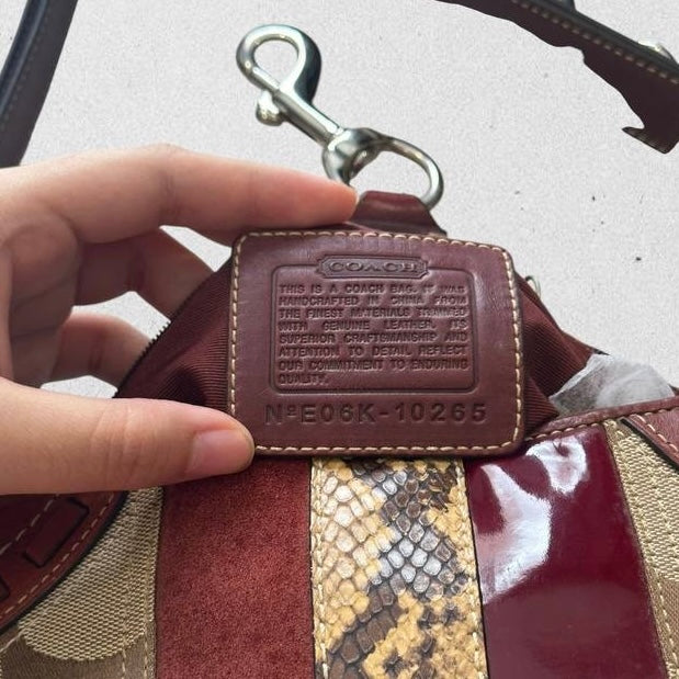 Authentic Vintage Coach Hamptons Patchwork Shoulder Bag