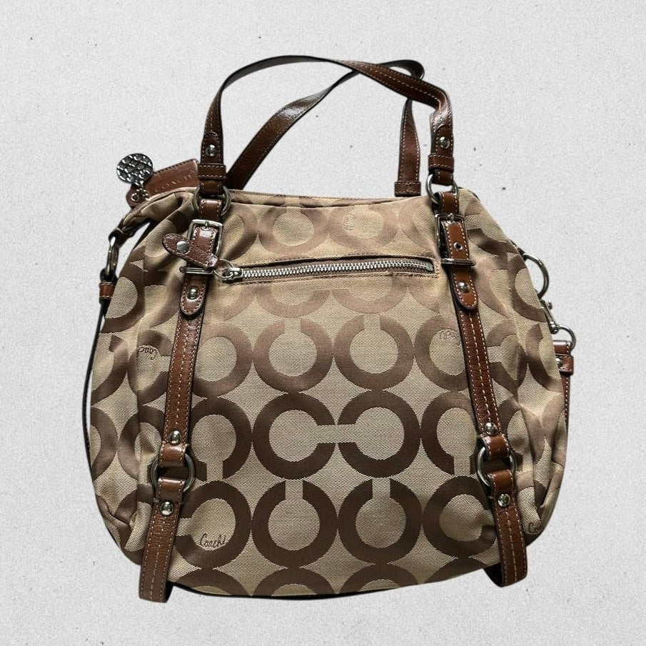 Authentic Vintage Coach Signature Canvas Two Ways Shoulder Bag