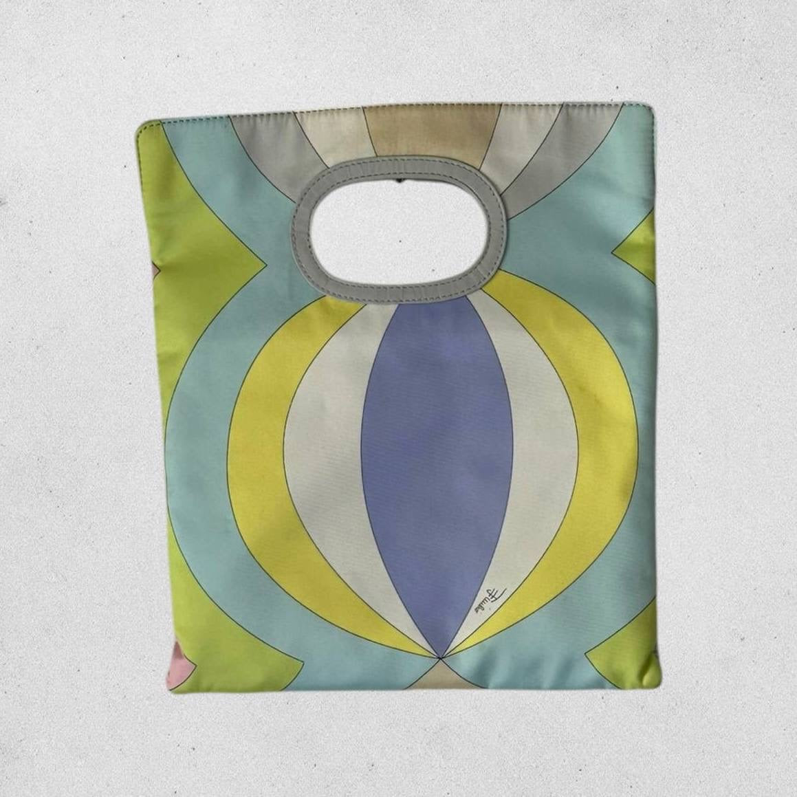 Authentic Vintage Emilio Pucci Satin Top Handle/Clutch Bag