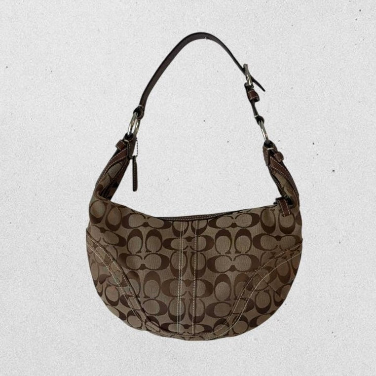 Authentic Vintage Coach Croissant Signature Shoulder Bag Rare