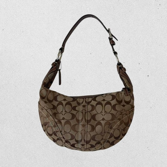 Authentic Vintage Coach Croissant Signature Shoulder Bag Rare