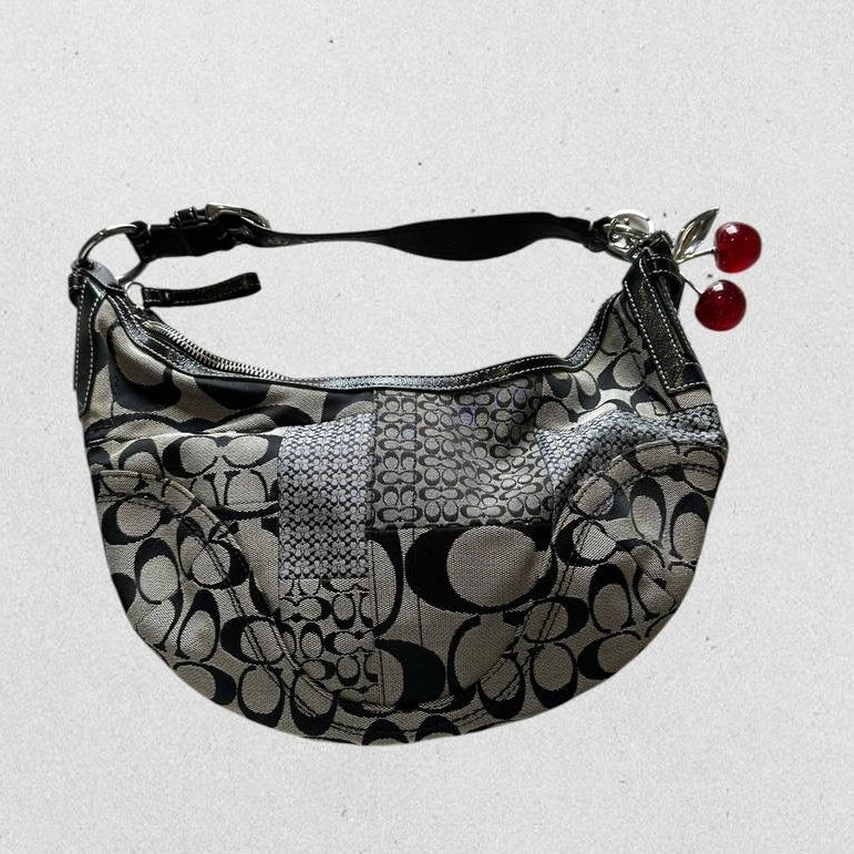 Authentic Vintage Coach Croissant Patchwork Shoulder Bag Rare