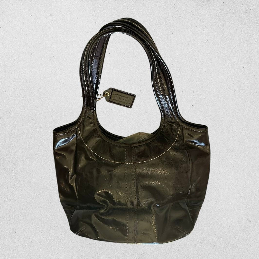 Authentic Vintage Coach Ergo Patent Leather Shoulder Bag