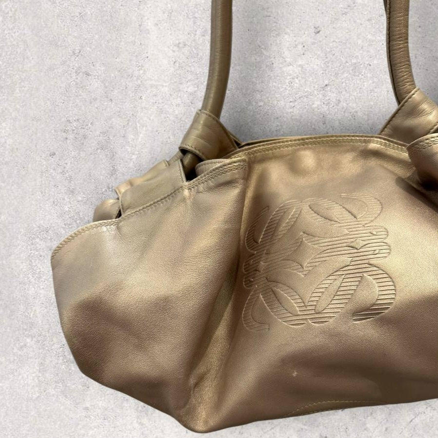 Authentic Vintage Loewe Nappa Aire Anagram Leather Shoulder Bag