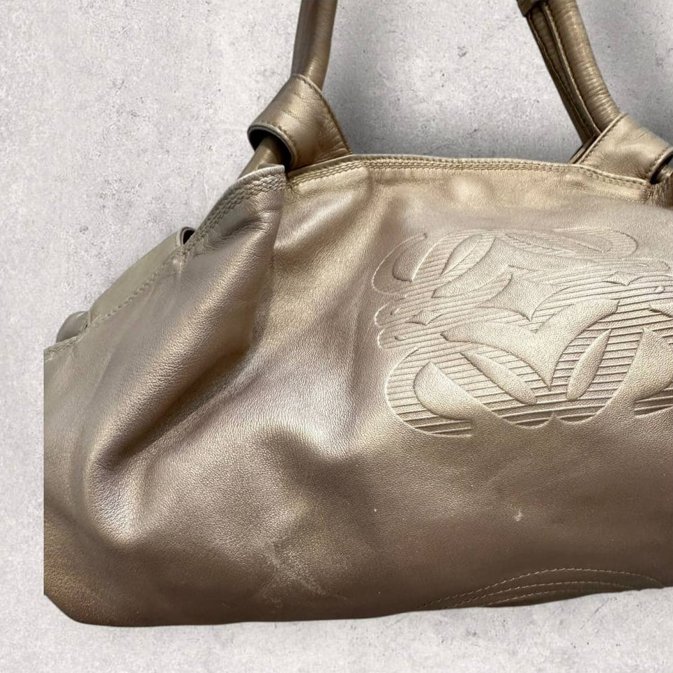 Authentic Vintage Loewe Nappa Aire Anagram Leather Shoulder Bag