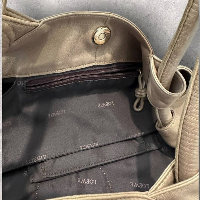 Authentic Vintage Loewe Nappa Aire Anagram Leather Shoulder Bag