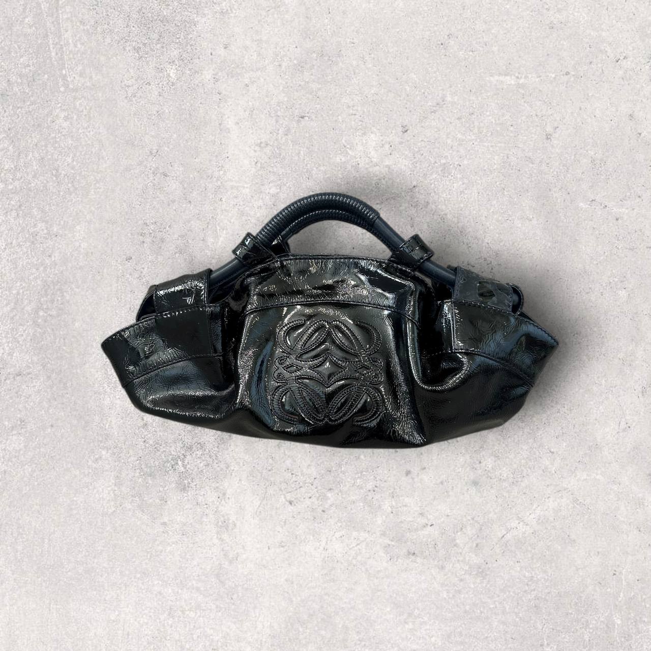 Authentic Vintage Loewe Nappa Aire Anagram Patent Leather Shoulder Bag