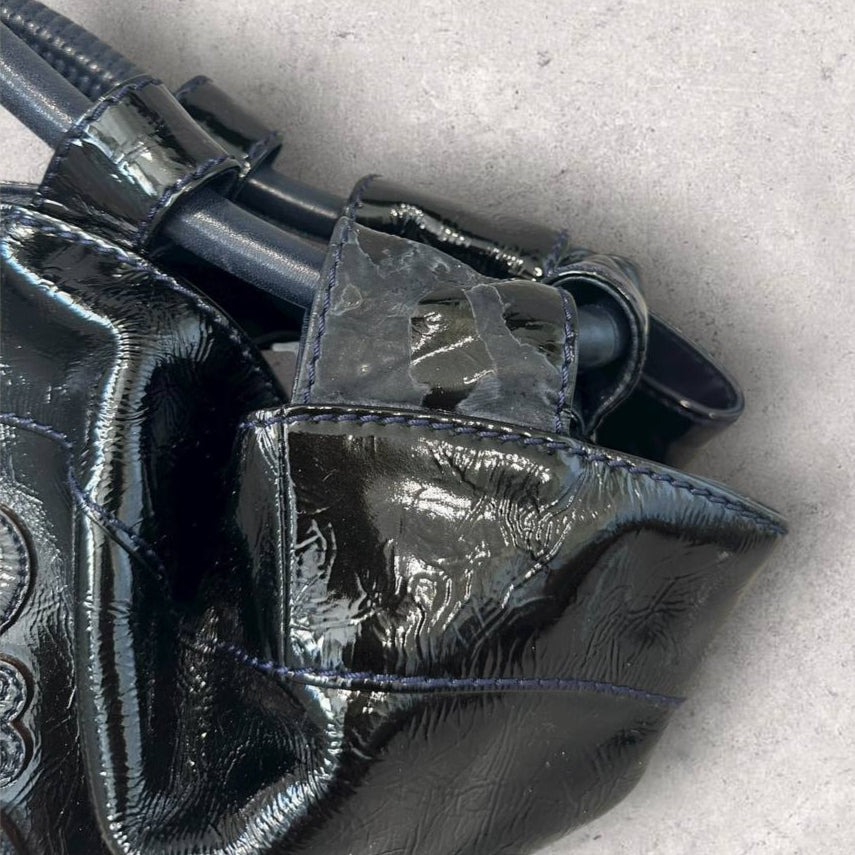 Authentic Vintage Loewe Nappa Aire Anagram Patent Leather Shoulder Bag