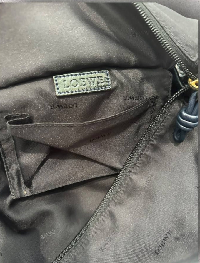 Authentic Vintage Loewe Nappa Aire Anagram Patent Leather Shoulder Bag