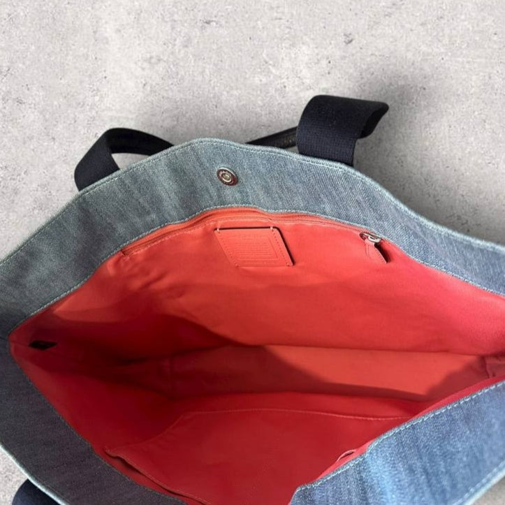 Authentic Vintage Coach Denim Tote Bag