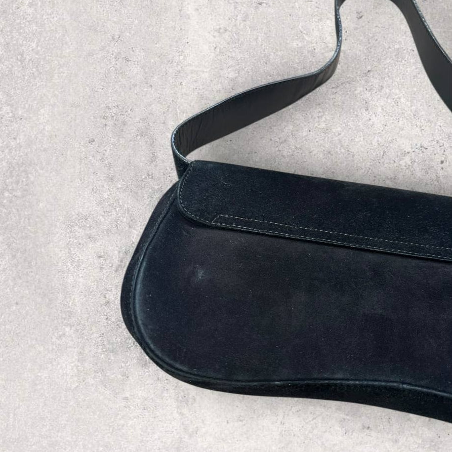 Authentic Vintage Ferragamo Suede Shoulder Bag