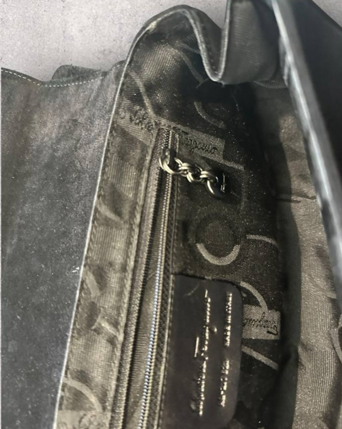 Authentic Vintage Ferragamo Suede Shoulder Bag