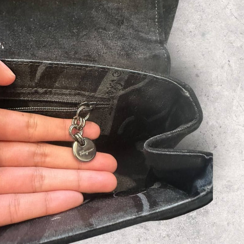 Authentic Vintage Ferragamo Cut Out Shoulder Bag