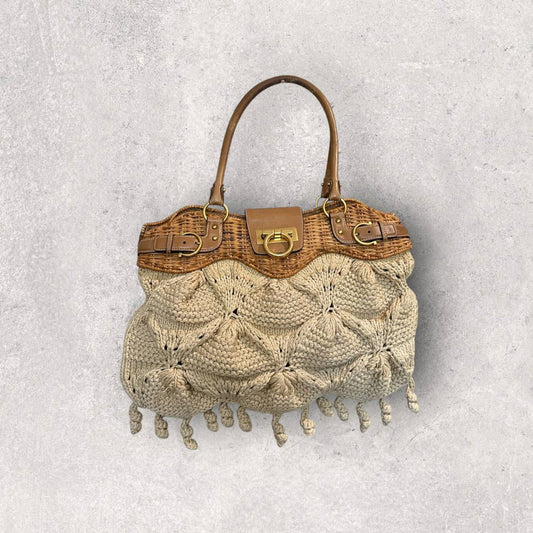Authentic Vintage Ferragamo Gaccini Crochet Bag