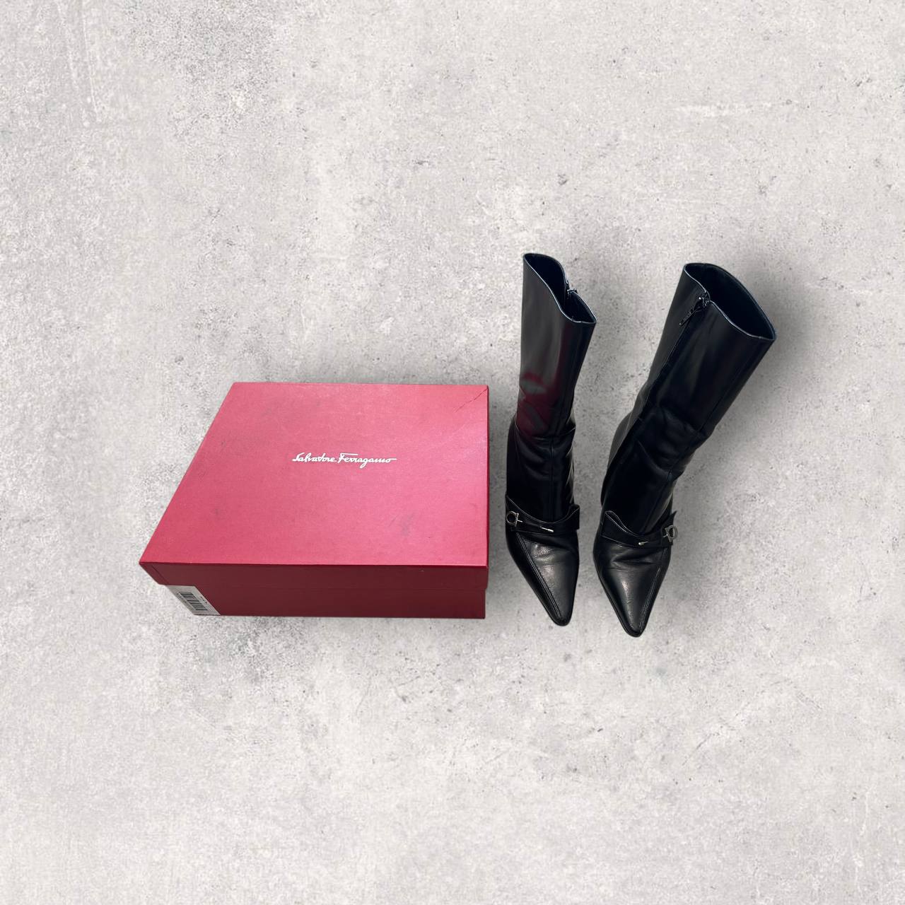 Authentic Vintage Ferragamo Gaccini Leather Booths Size 6.5