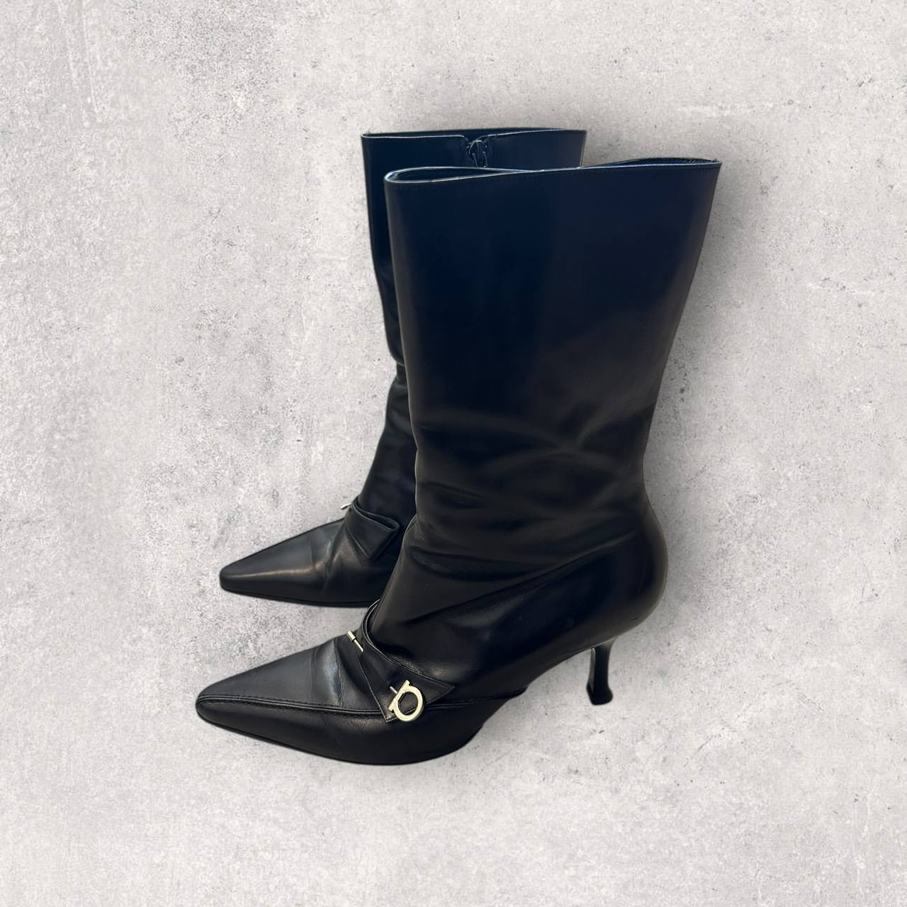 Authentic Vintage Ferragamo Gaccini Leather Booths Size 6.5