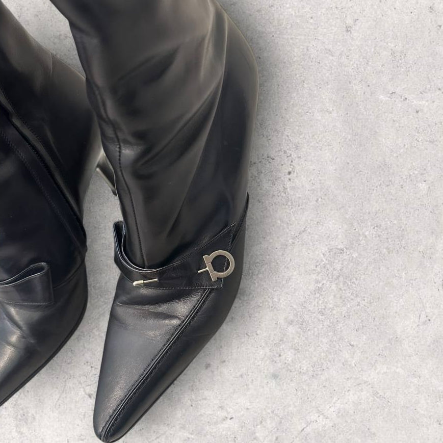 Authentic Vintage Ferragamo Gaccini Leather Booths Size 6.5