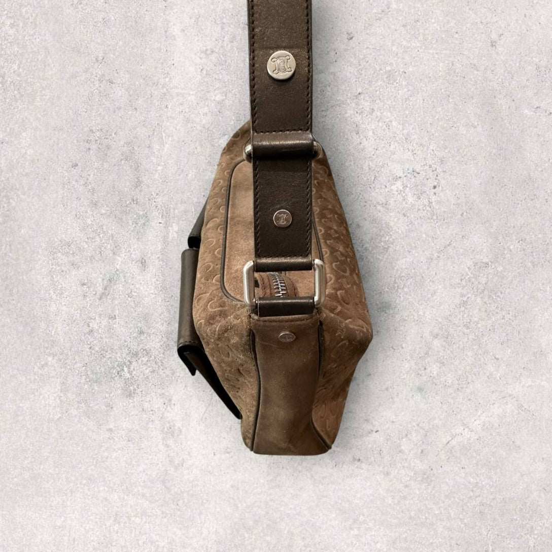 Authentic Vintage Celine Cargo Pocket Suede Shoulder/Crossbody Bag
