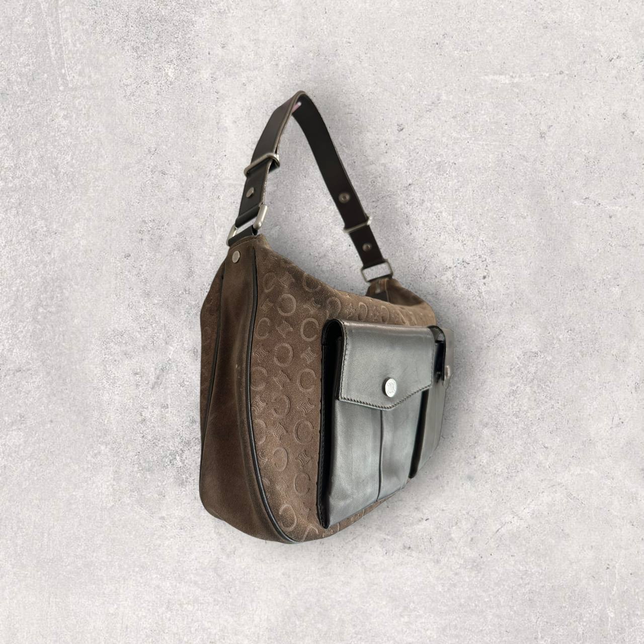 Authentic Vintage Celine Cargo Pocket Suede Shoulder/Crossbody Bag