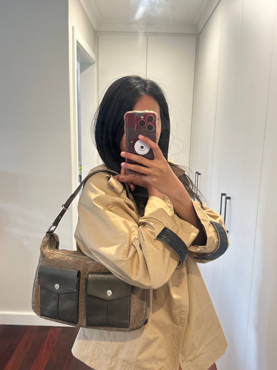 Authentic Vintage Celine Cargo Pocket Suede Shoulder/Crossbody Bag