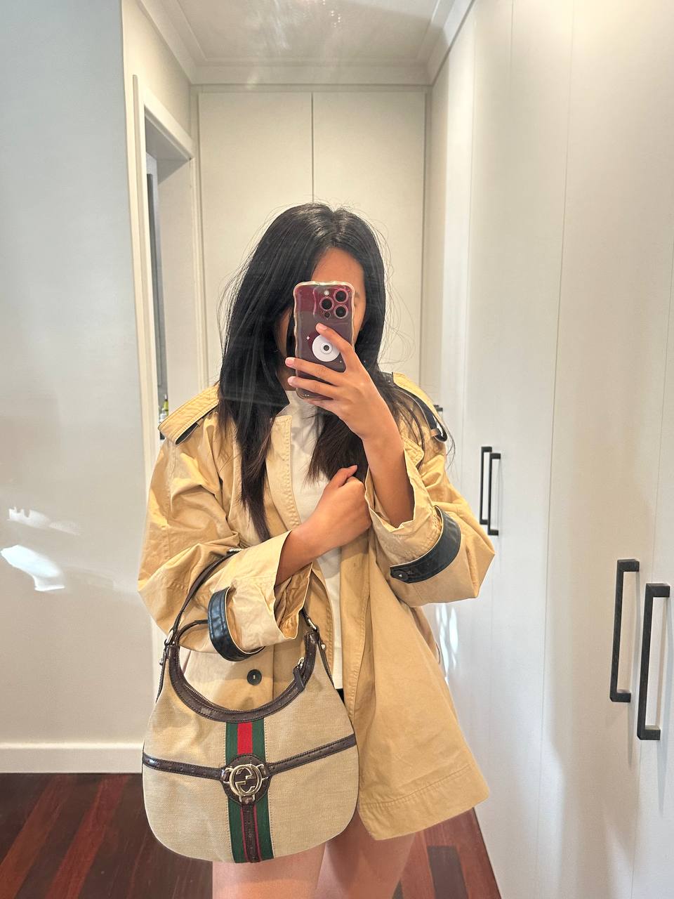 Authentic Vintage Gucci Interlocking GG Sherry Web Reins Hobo Bag