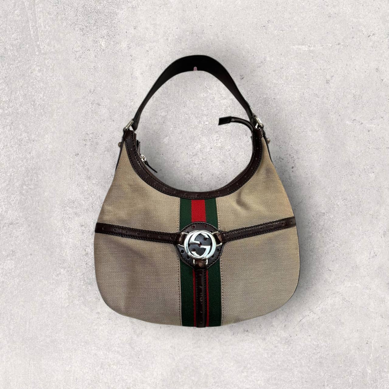 Authentic Vintage Gucci Interlocking GG Sherry Web Reins Hobo Bag