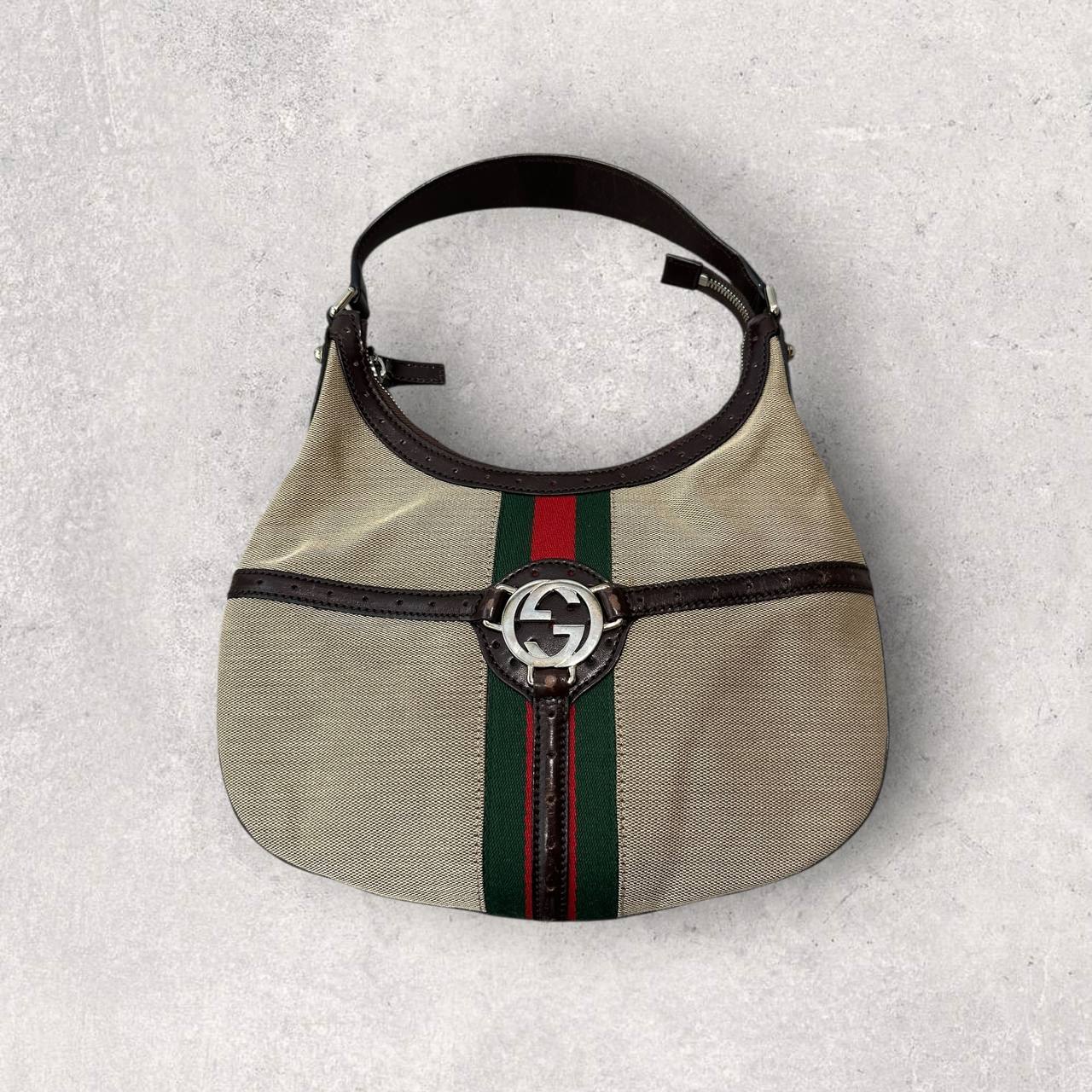 Authentic Vintage Gucci Interlocking GG Sherry Web Reins Hobo Bag