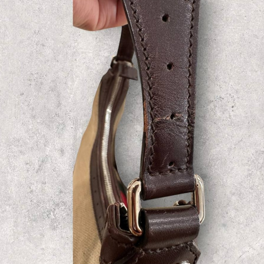 Authentic Vintage Gucci Interlocking GG Sherry Web Reins Hobo Bag