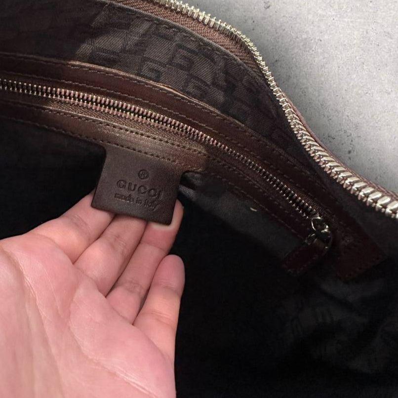 Authentic Vintage Gucci Interlocking GG Sherry Web Reins Hobo Bag