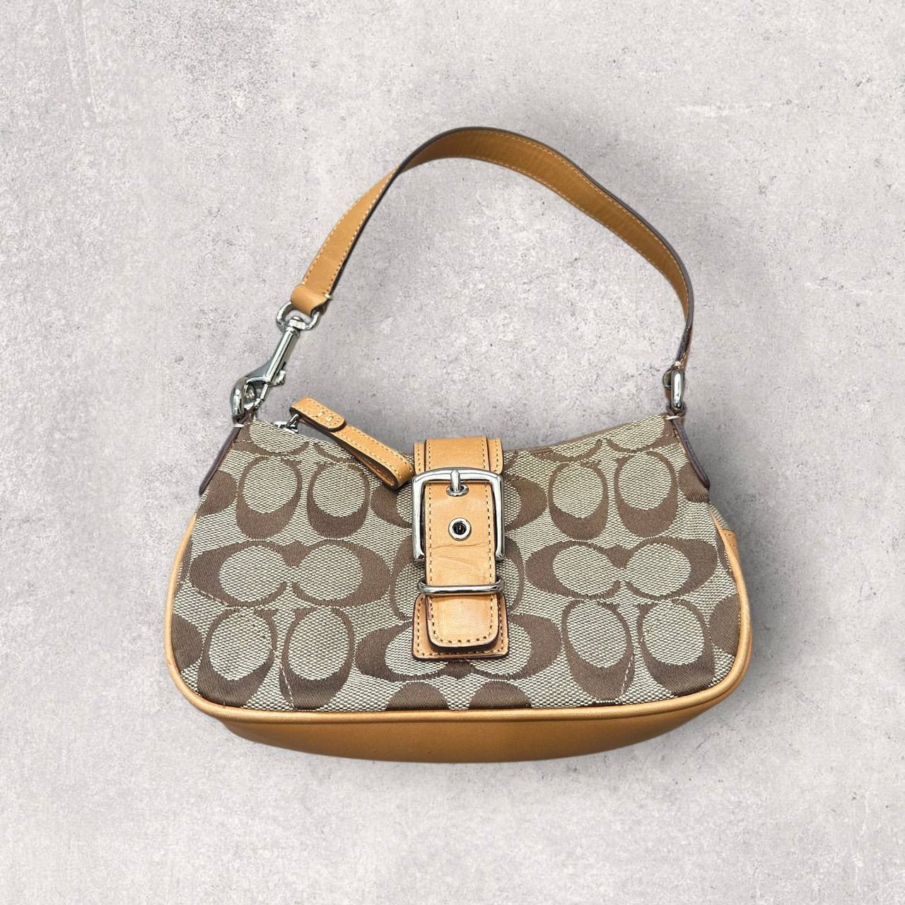 Authentic Vintage Coach Signature Mini Buckle Shoulder Bag