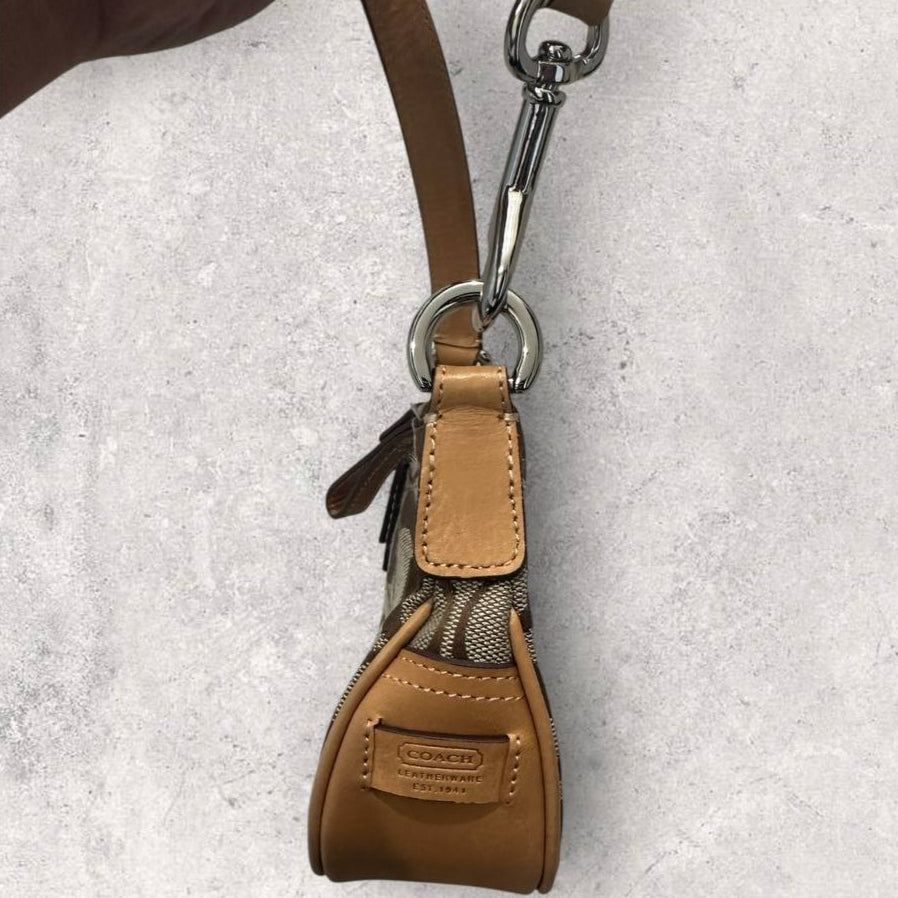 Authentic Vintage Coach Signature Mini Buckle Shoulder Bag