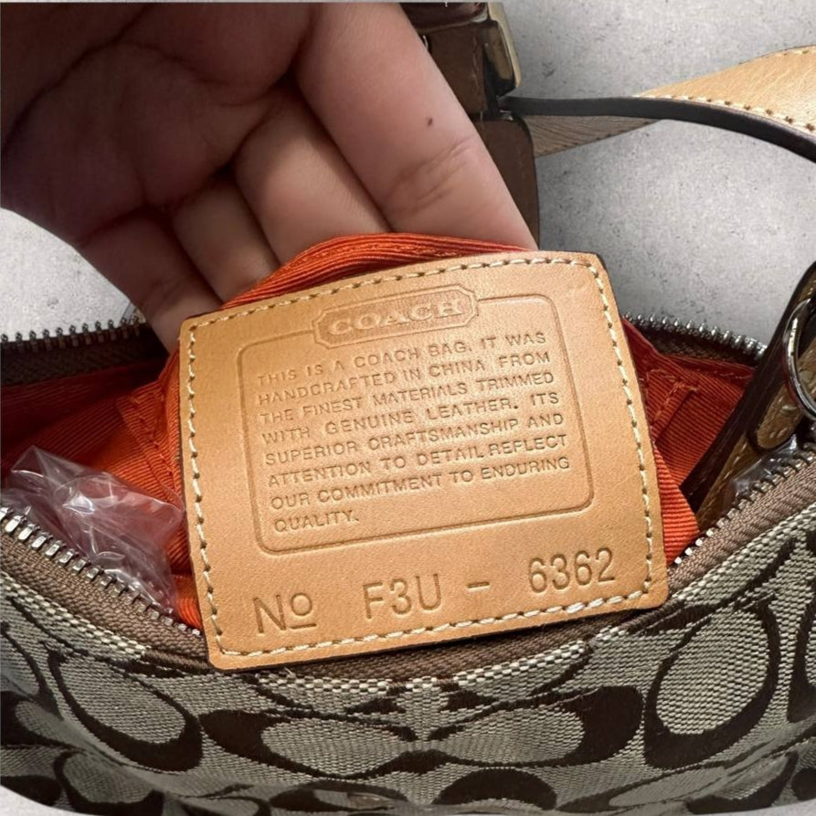 Authentic Vintage Coach Signature Mini Buckle Shoulder Bag